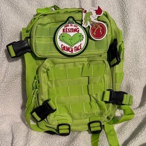 Wolfpak Green Tactical Mini Backpack with Grinch Patch